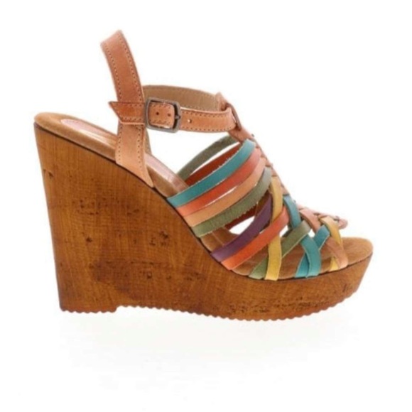 Sbicca Shoes - 🆕 Sbicca Jamena Multi Color Strappy Leather Wedge